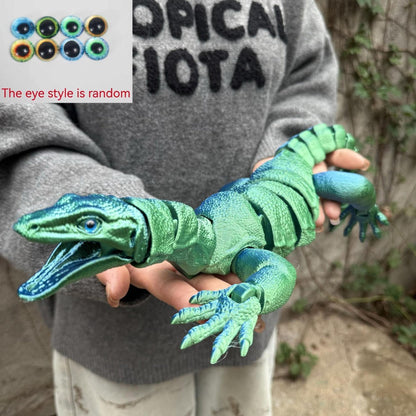 Giant 3D-Printed Lizard Figurine, 21.46-Inch Three-Part Reptile Model with Open Mouth in Seven Color Styles