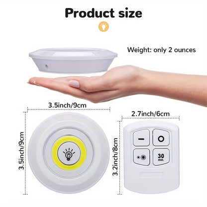 LED Puck Lights 5 Pack Wireless Remote Control Magnetic Adhesive – Indoor Night Lights for Hallway Bathroom Bedroom Kitchen Cabinet Staircase Home Decoration Easy Install