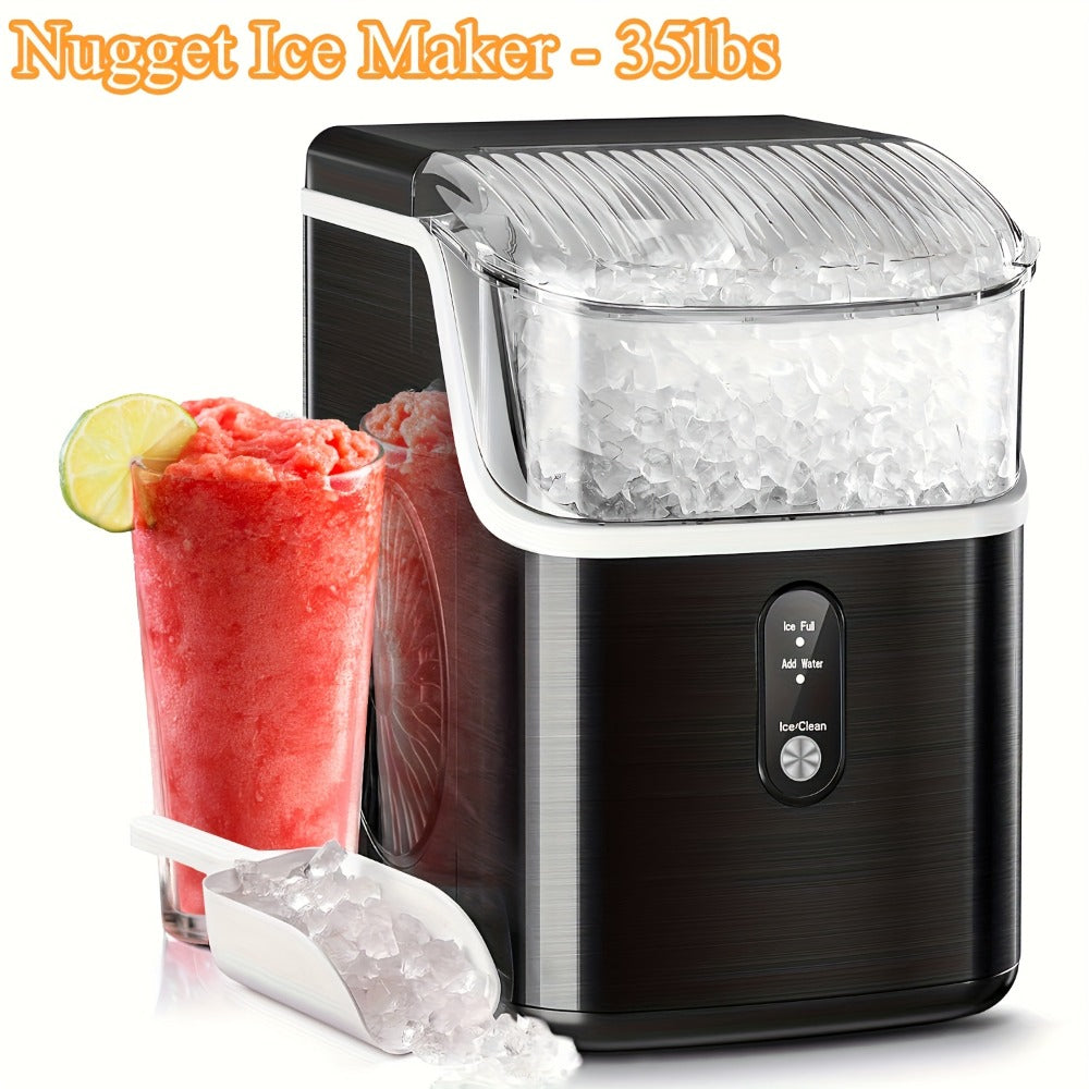 Countertop Ice Maker with 26 lb Bullet or 35 lb Nugget Ice Options, Basket, Scoop and Four Colors