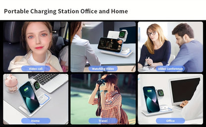 Wireless Charging Station, 3-in-1 15W MagSafe-Compatible Stand for iPhone, Apple Watch and AirPods in Three Colors