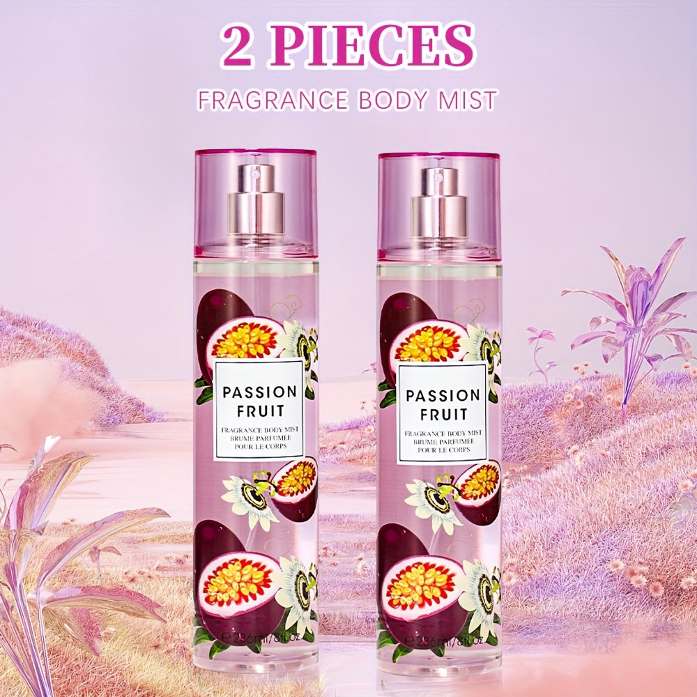 Body & Hair Fragrance Mist for Women 2pcs Set L1ong Lasting Fruity Perfume Spray 8 fl oz Pineapple Coconut Peach Strawberry Watermelon Scents Daily Dating Party Gift