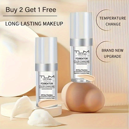 TLM Color Shifting Foundation BB Cream 3 Pack - Temperature Adaptive Skin Tone Matching Base Makeup Buildable Coverage Lightweight Flawless Finish All Skin Types Women Gift Set