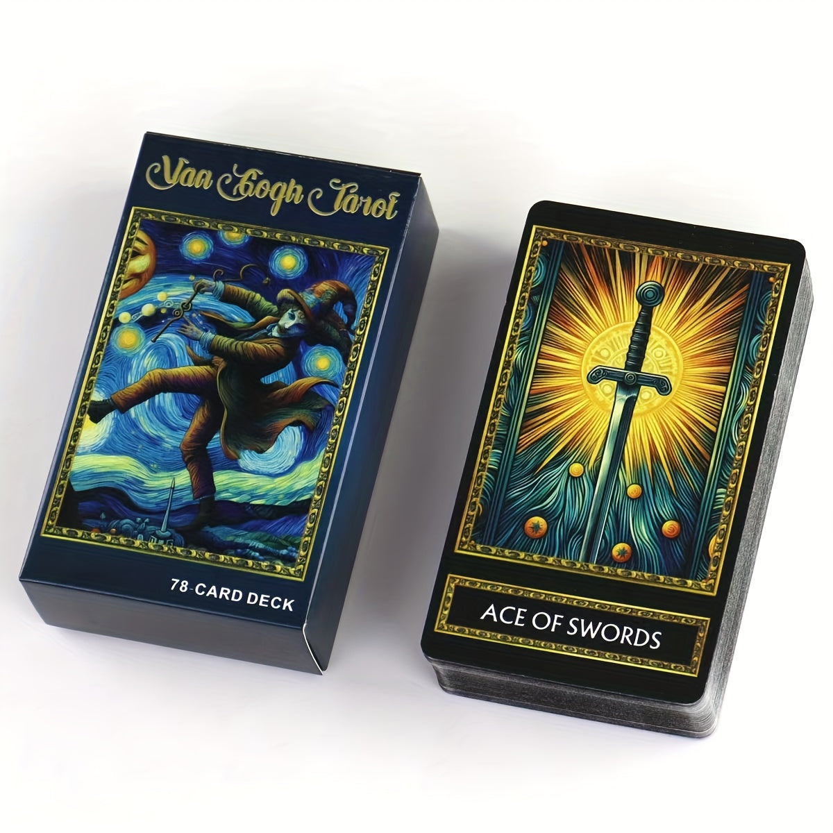 Van Gogh Art-Inspired 78-Card Tarot Deck with Major and Minor Arcana for Adult Reading and Display