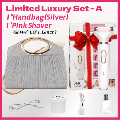 Electric Shaver 4-in-1 Women’s Grooming Kit with USB Charging for Face, Nose, Legs, Underarms and Bikini