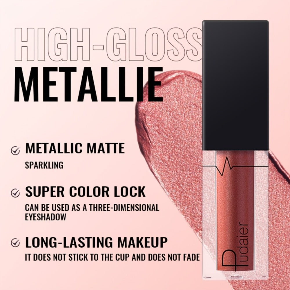 Metallic Shimmer Lip Gloss with Wand Applicator and Eleven Numbered Shade Options from 13 to 24