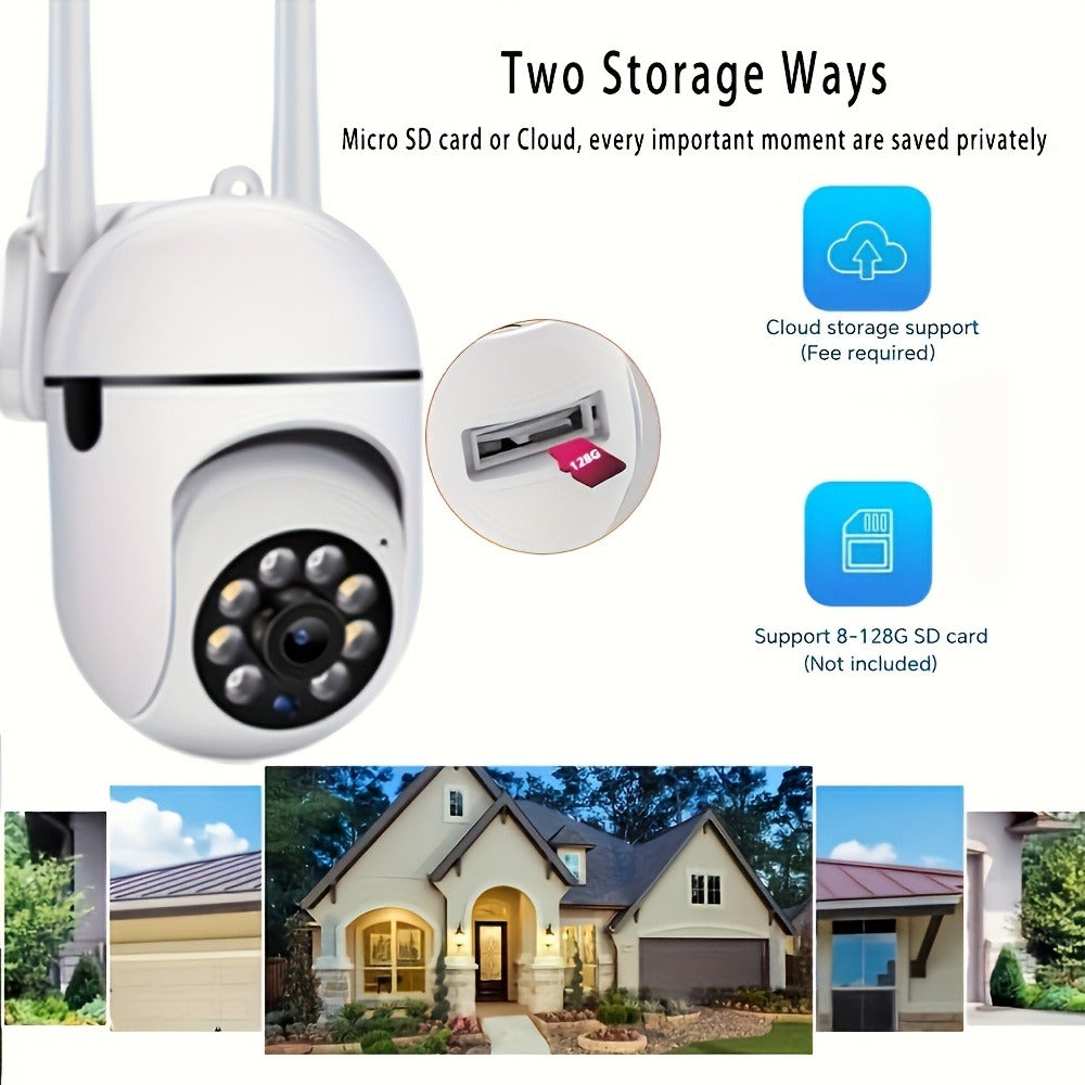 Security Camera 1080P USB-Powered Indoor Model with 360 Panoramic View, Two-Way Audio and SD or Cloud Storage