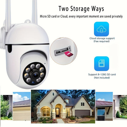 Security Camera 1080P USB-Powered Indoor Model with 360 Panoramic View, Two-Way Audio and SD or Cloud Storage