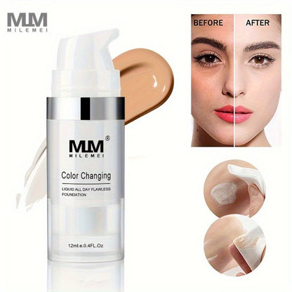 Color Changing BB Cream Foundation Set 3pcs Matte Oil Control extended-wear Smudge Proof Concealer Base Skin Tone Adaptive Face Makeup for