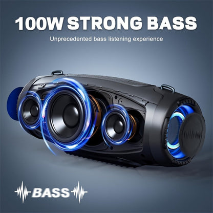 Bluetooth Speaker Ortizan 100W Boombox with 14000mAh Battery, IPX7 Rating, RGB Lights, USB and Carry Strap
