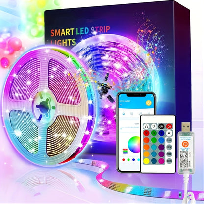 IR Remote LED Strip Lights with Music Sync & DIY Mode - RGB Color Changing Gradient Breathing Flashing for a Home Lash Beauty Routine