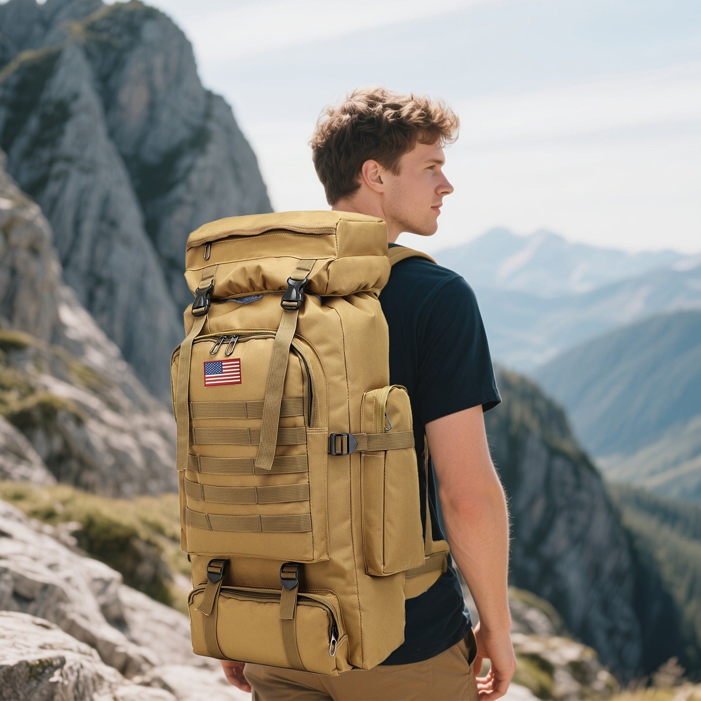Tactical Backpack for Men & Women – Lightweight Packable Hiking Backpack 21L, Multi-Compartment Camping Rucksack with Adjustable Straps, Waterproof Outdoor Daypack for Camping, Trekking & Travel