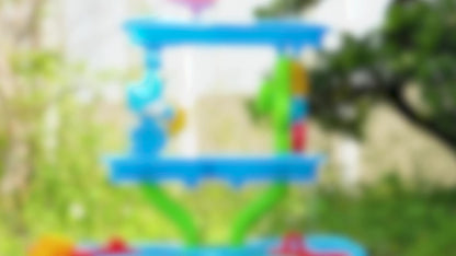 Water Play Table for Kids Double-Sided Waterfall & Beach Sand Zone – Outdoor Sensory Activity Toy for Toddlers Ages 3+, Beach Tools Included, Backyard Summer STEM Gift for Boys & Girls