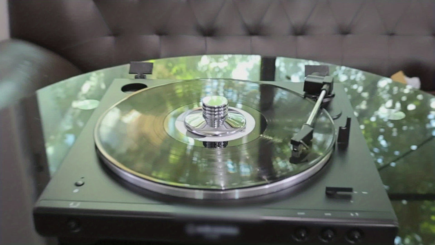 Vinyl Record Weight Stabilizer, 79 mm Metal Turntable Clamp in Solid or Four-Hole Black, Silvery and Golden Options