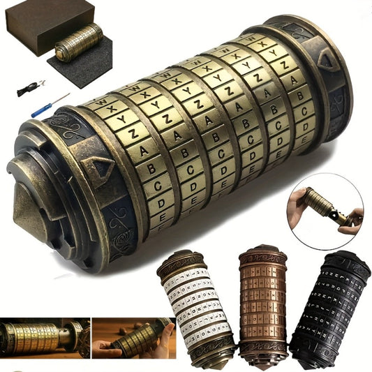 Brain Teaser Combination Lock Puzzle Gift Set – Retro Mini Lock Brain Game for Adults Teens, Romantic Valentine's Day Anniversary Wedding Birthday Escape Room Christmas Gift, Cyan Boxed Novelty Puzzle