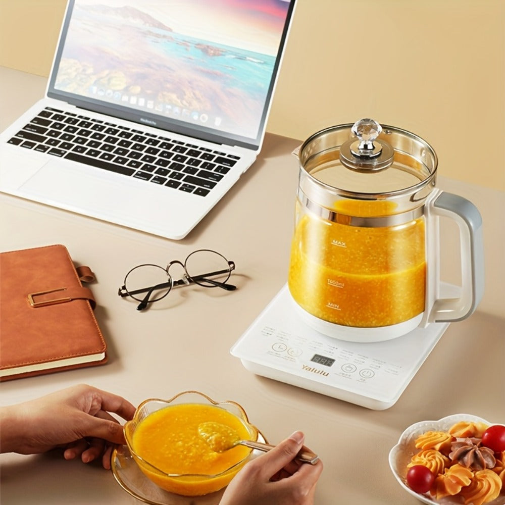 Electric Kettle 1.8L Glass Multi-Cooker with 18 Presets, Tea Infuser, Egg Steaming Rack and US Plug