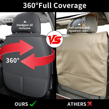Car Seat Covers 3D Diamond-Embroidered Faux Leather with Two-Front or Five-Seat Set Options