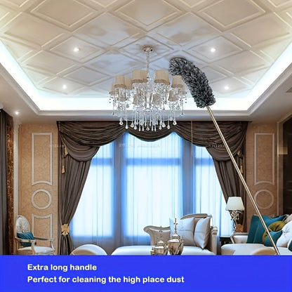 Ceiling Mop Adjustable Bendable Microfiber Duster Washable Reusable High Reach Cleaning Tool for High Ceilings Walls Furniture Cars Fan Blades Indoor Outdoor
