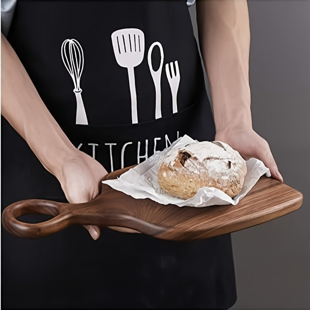 Cutting Board Two-Piece Acacia Wood Set with Loop Handles, Two Sizes and Reversible Flat Surfaces
