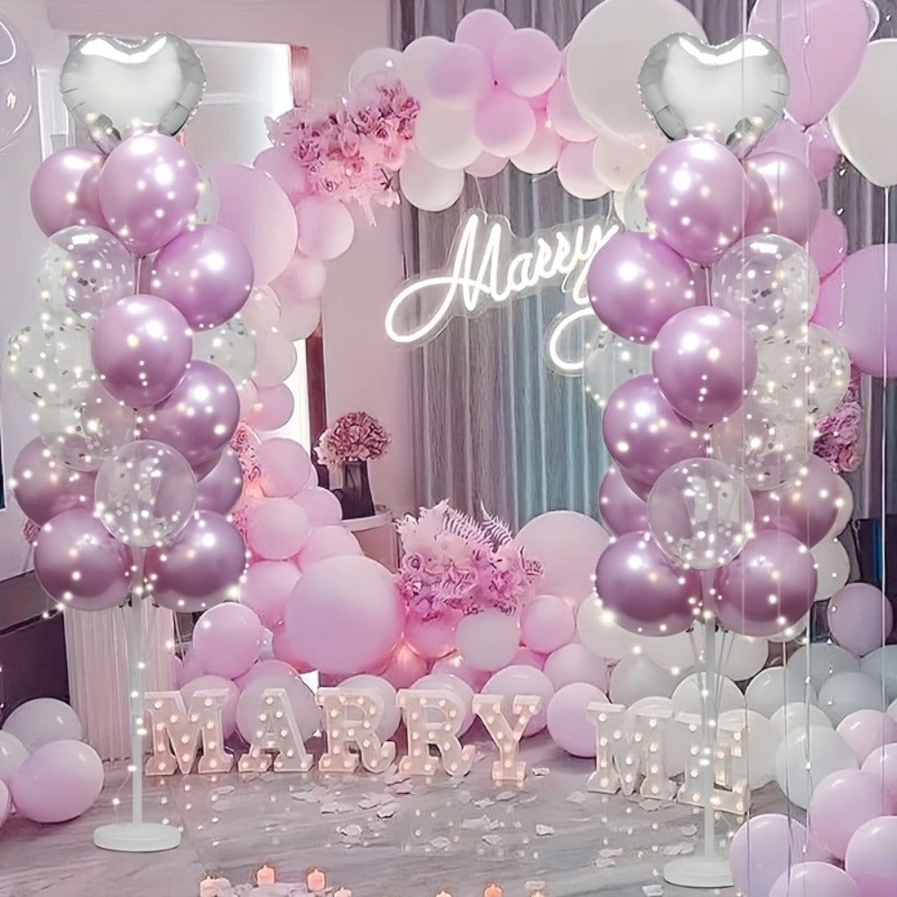 Party Decorations Two 63-Inch Balloon Holder Stands with 19-Cup Layout, Bases, Poles and Connectors