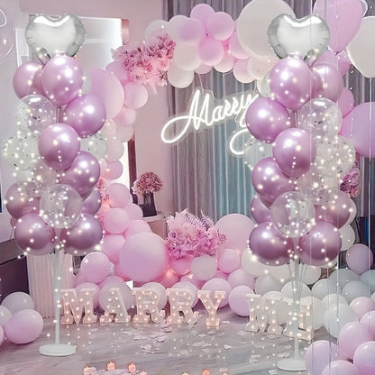 Party Decorations Two 63-Inch Balloon Holder Stands with 19-Cup Layout, Bases, Poles and Connectors