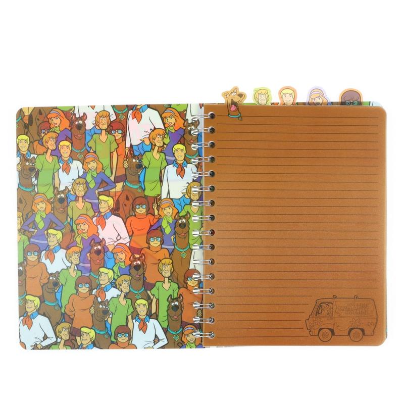 Scooby-Doo Spiral Notebook for Kids Mystery Machine 5-Tab Journal 75 Lined Pages Character Bookmark Tabs | Officially Licensed Scooby-Doo Gift for Boys Girls Fans Ages 5 6 7 8 9 10