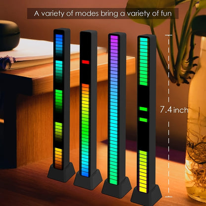 RGB LED Light Bars with Music Sync 2/4 Pack Voice Control USB Powered Smart Rhythm Lights for Gaming for Home, Desk and Accent Lighting