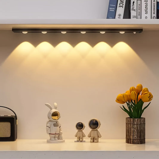 LED Strip Light Motion Sensor Bar with USB Rechargeable Power, Three White Tones, 20–50cm Sizes and One or Two Packs