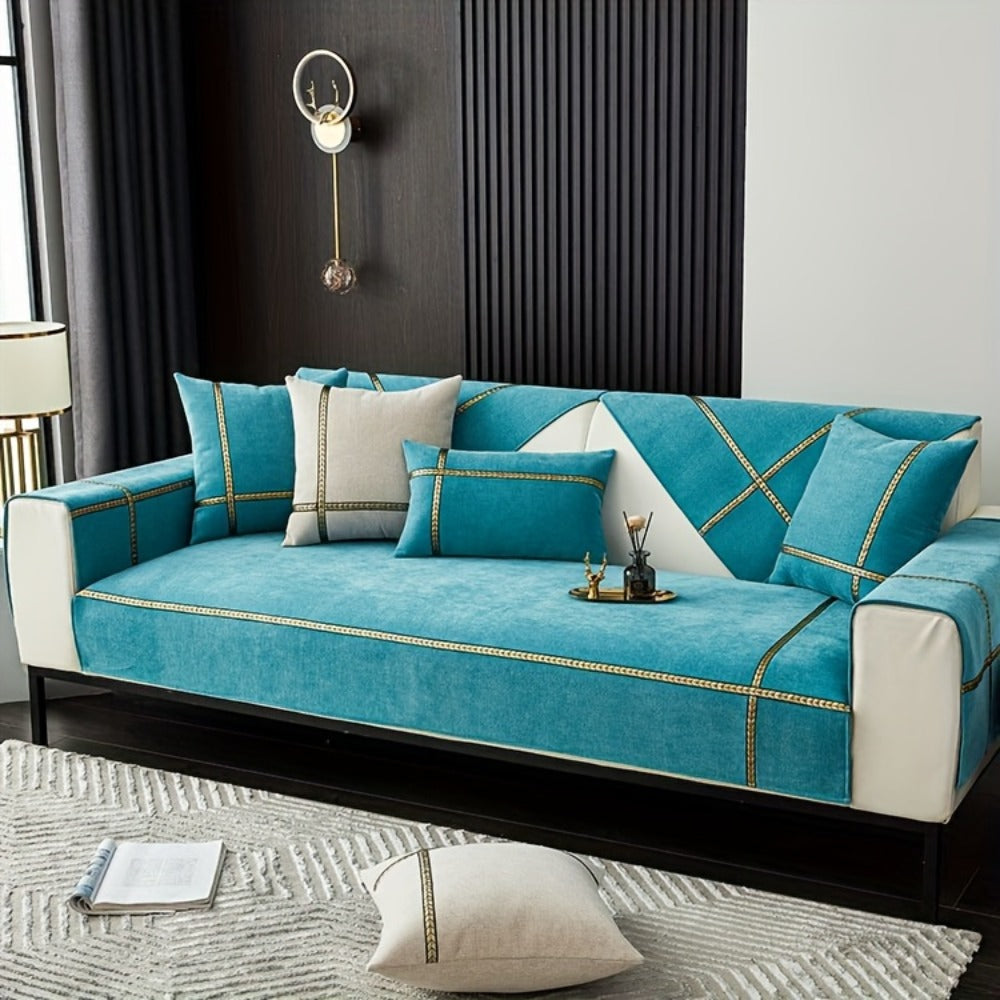 Sofa Cover 350 GSM Chenille Knit Panels for Single Seat, Armrest and 2, 3 or 4-Seater Sofa Sections