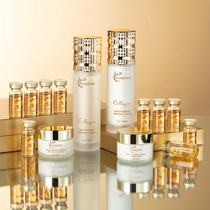 Skincare Set with Beautyluress Label, 14 Collagen Hyaluronic Acid and Niacinamide Product Pieces