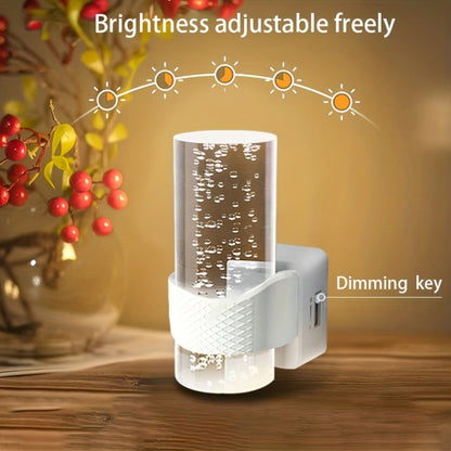 Two-Pack 3000K Plug-In Night Lights with Bubble-Pattern Shades, Light Sensors and Black or White Bases