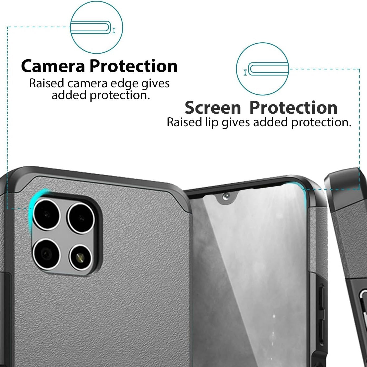 Revvl 7 5G Case Heavy Duty Dual Layer Shockproof with Magnetic Support – Hybrid Hard PC TPU Drop Protection Cover for T-Mobile Revvl 7 5G with Raised Bezels & Precise Cutouts
