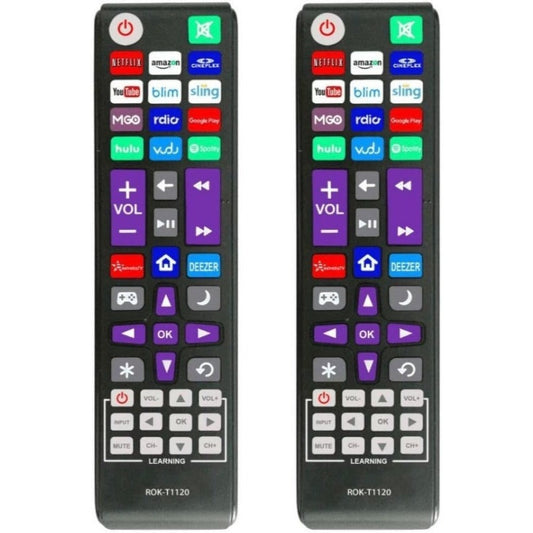 2 Pack Roku TV Universal Remote Replacement – Compatible with TCL Sanyo LG RCA Philips Hitachi Onn Insignia Sharp JVC Roku TV, Apple TV 1 2 3, Bose Wave I II III IV, No Setup Required