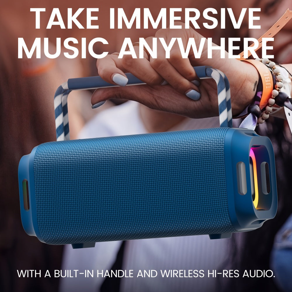 Indoor Outdoor Wireless Speaker Surround Sound Stereo Deep Bass USB AUX TF Card Compatible Portable Speaker System for Smartphones Tablets Home Party Travel Audio Devices