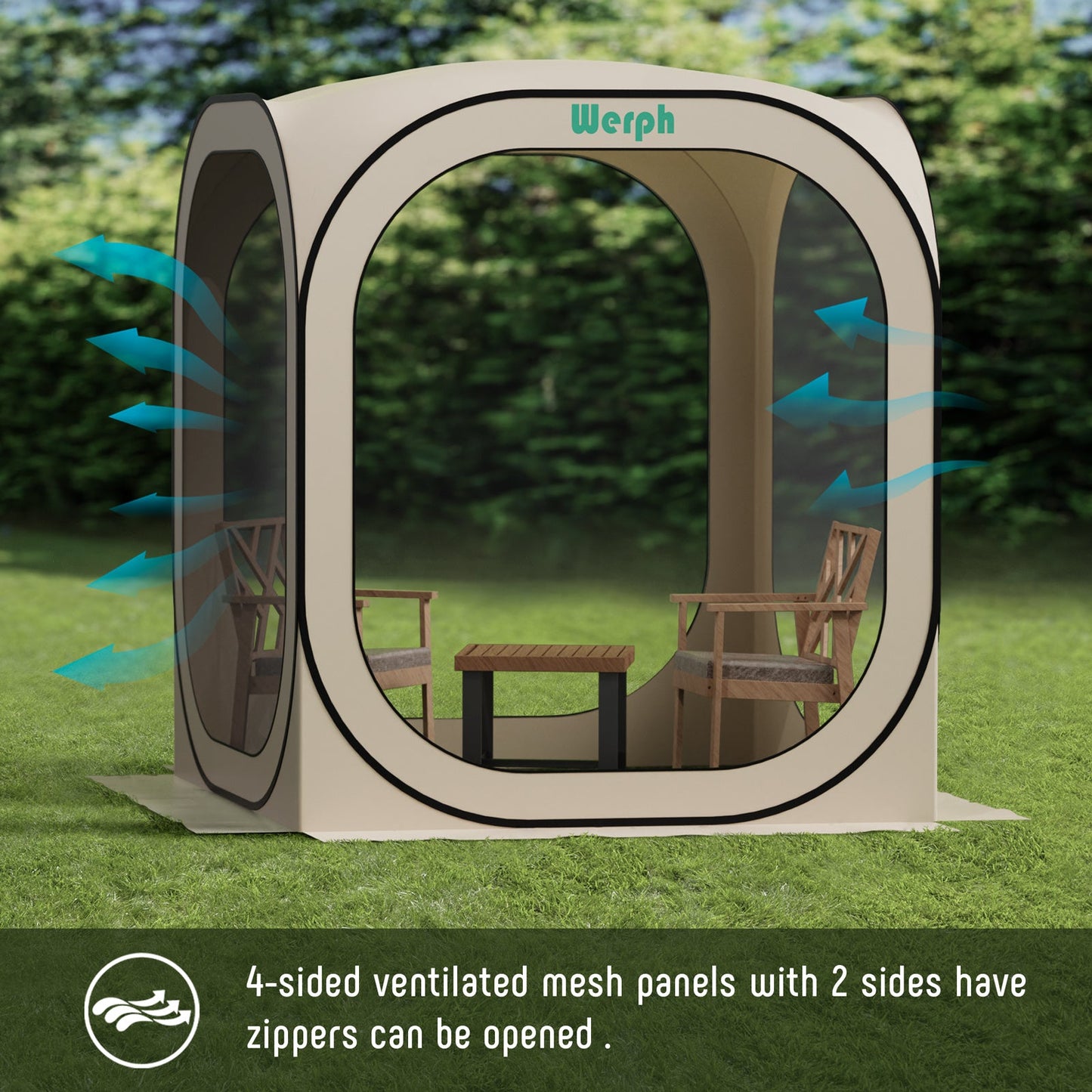 Gazebo Screen House 6x6ft Pop Up Canopy Mosquito Netting Backyard