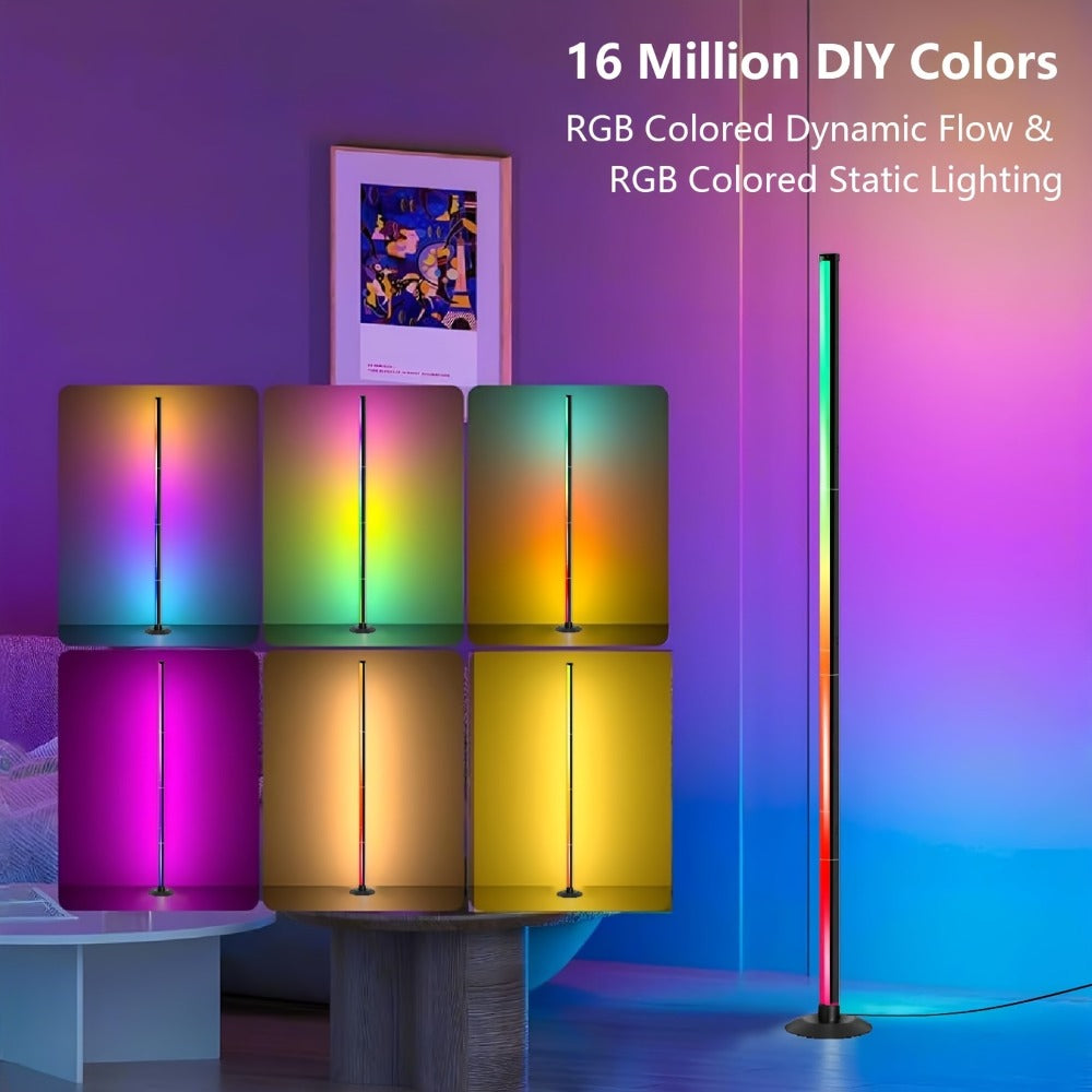 RGBICB Smart LED Floor Lamp App & Remote Control – Intelligent Mood Atmosphere Backlight Modern Design for Home Office Gaming Study Bedroom Holiday Gift 1 or 2 Pack