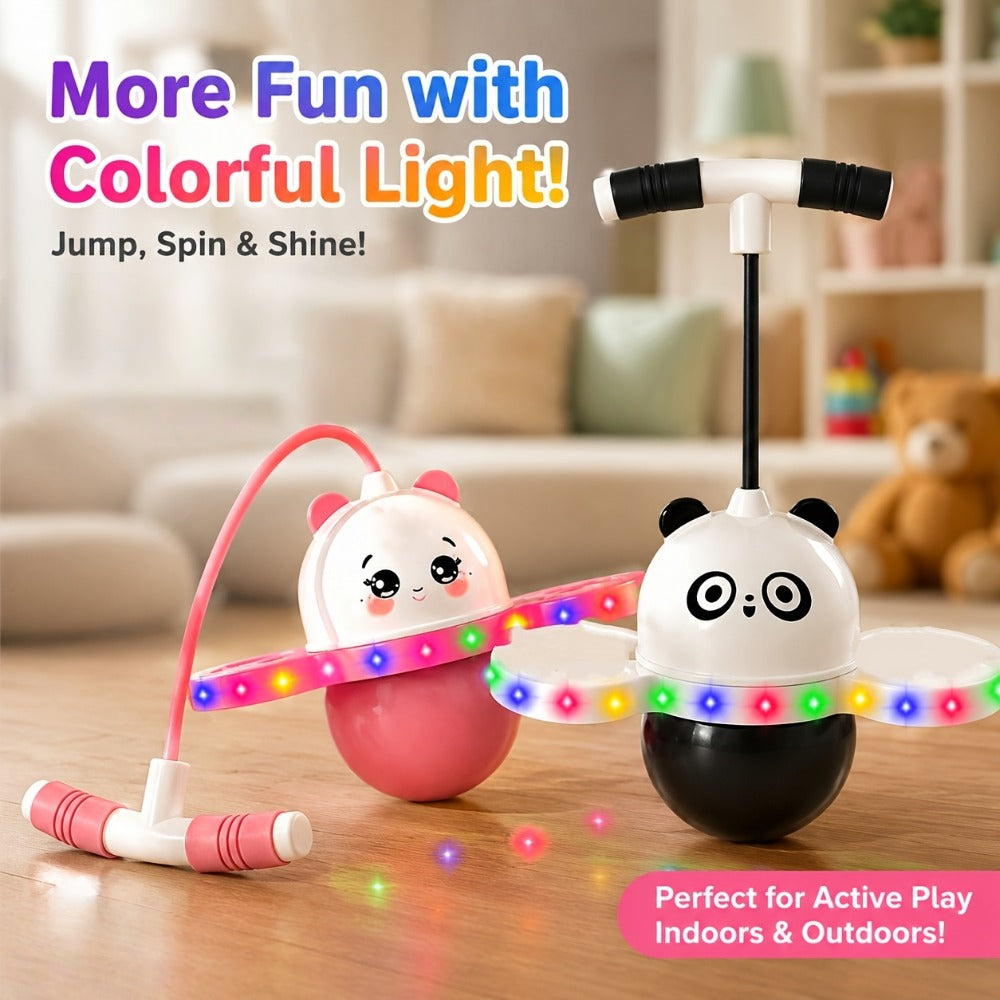 LED Light Up Bouncing Ball for Kids, Colorful Illuminated Balance Toy for Indoor & Outdoor Play, Fun Pink & Interesting Black