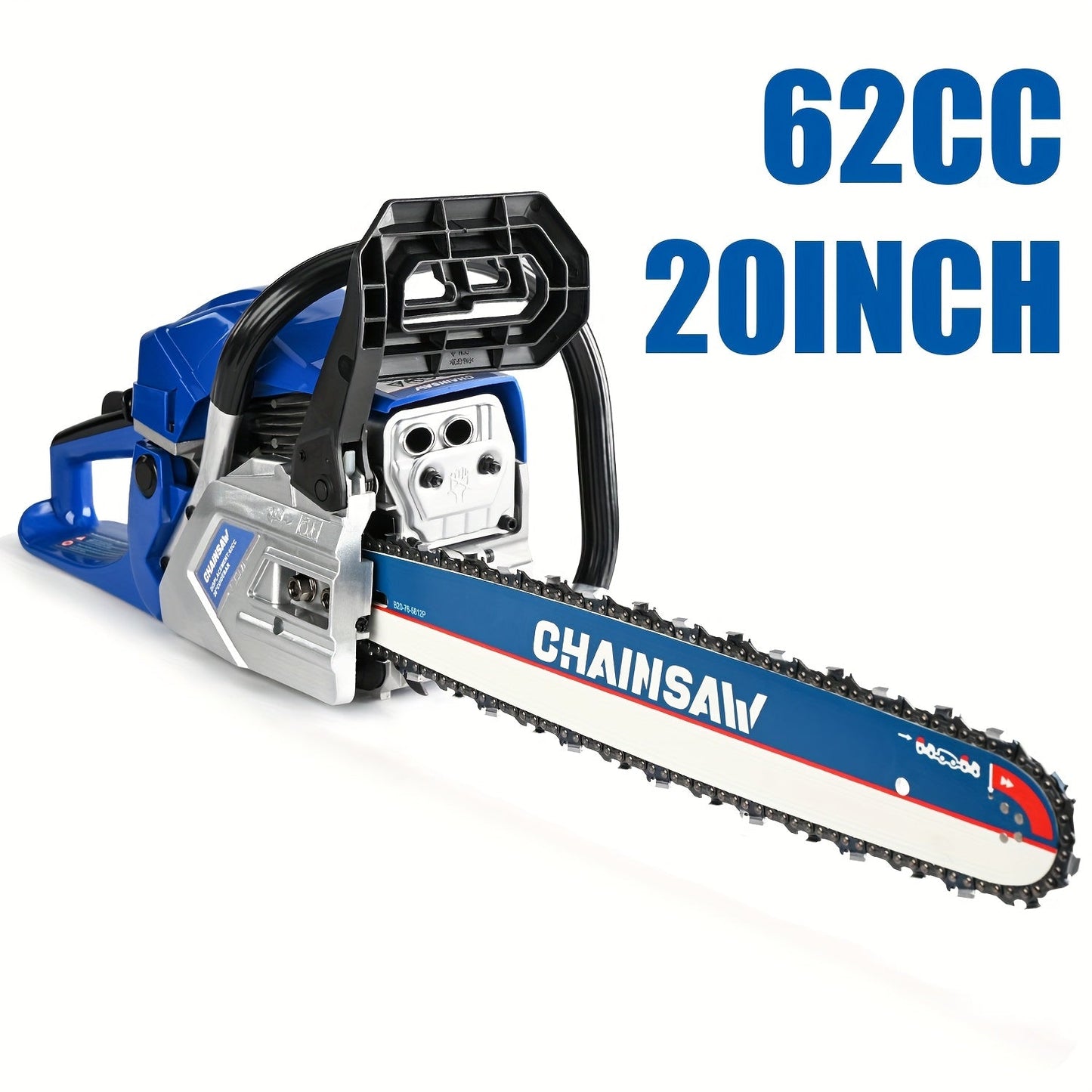 62CC 20-Inch Gas Chainsaw Kit in Five Colors with Bar Cover, Tool Pouch and Fuel Container