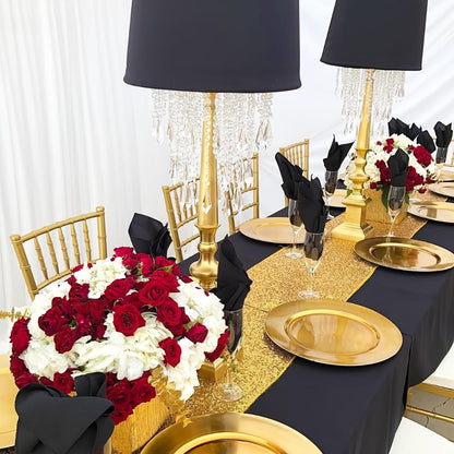 Golden Sequin Table Runner 12 Pack – Glitter Shimmer Table Runners for Wedding, Birthday, Party, Dinner, Holiday & Event Decor