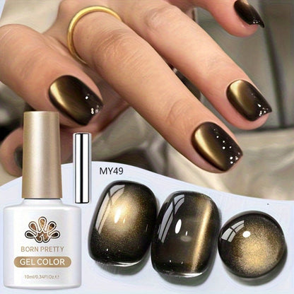 Gel Nail Polish in 10ml Black Magnetic Cat-Eye with Glass-Bead Shimmer, BGC01 or MY49 for Shimmer Art