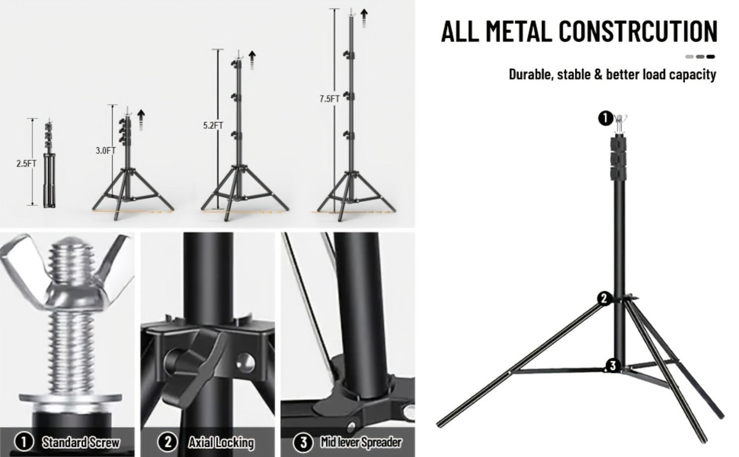 Green Screen Backdrop and Stand Kit with Crossbar, Two Tripods, Four Clamps and Exact 8.5 by 10 Foot Option