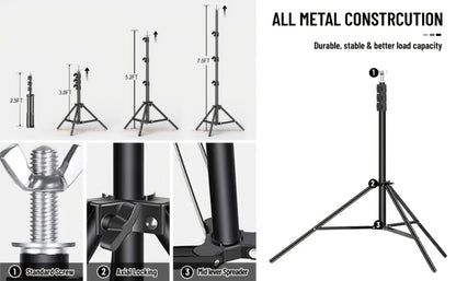 Green Screen Backdrop and Stand Kit with Crossbar, Two Tripods, Four Clamps and Exact 8.5 by 10 Foot Option