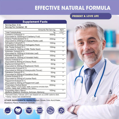 Milk Thistle Liver & Kidney Support Liquid Supplement 27-in-1 Vegan Herbal Formula — Alcohol-Free Fast-Absorbing Detox | Liver Enzyme Balance Kidney Filtration Urinary Wellness | 60ml or 120ml
