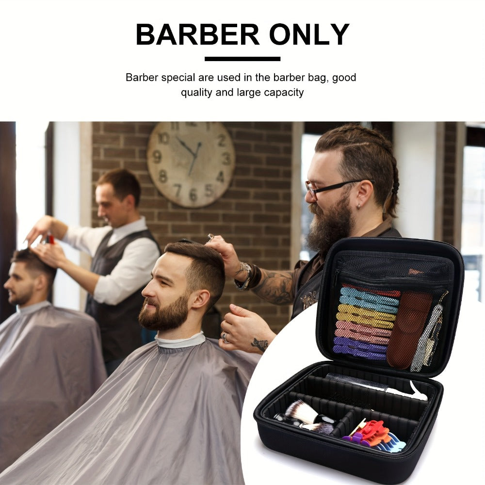 Hard Shell Barber Case Portable – Hair Clipper Trimmer Beauty Tools Organizer Travel Storage Bag Barbershop Styling Kit Carrying Case for Professional & Home Grooming