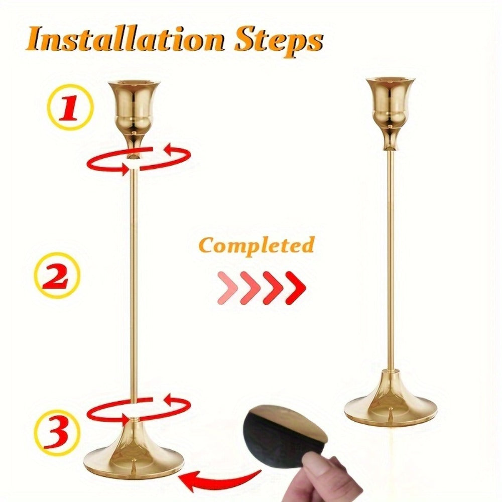 6-Pack Bell-Shaped Metal Candle Holders for Christmas Halloween Weddings – Tabletop Centerpiece Decor, Brass & Matte Black, Multi-Holiday Home Hotel Decoration