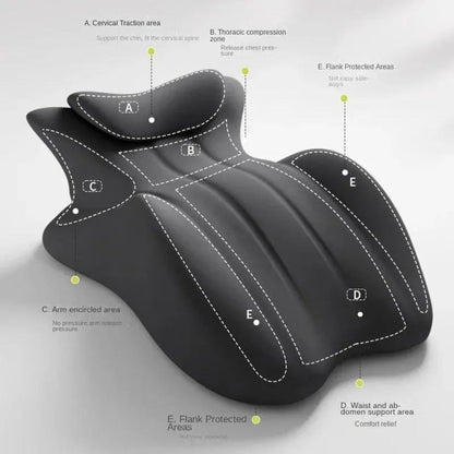 Black Multiposition Wedge Cushion with Raised Center Bolster and 23 x 30 x 9-Inch Pictured Dimensions