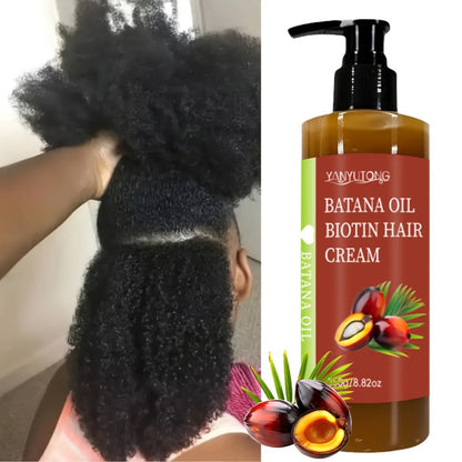 Unrefined Batana Oil Cream 250g with Squalane & Shea Butter — Honduras Deep Moisturizing Hair Treatment, Repairs Dry Damaged Hair, Boosts Shine, All Hair Types, Unisex