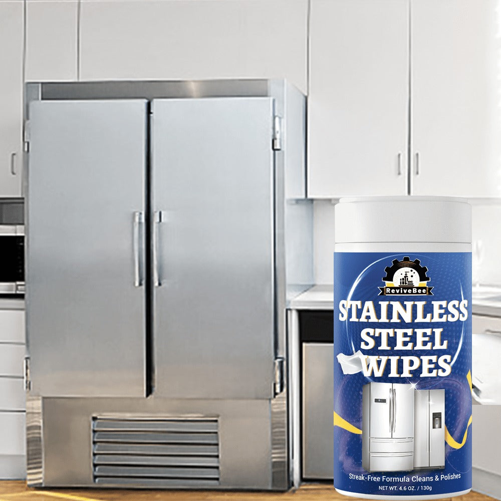 Stainless Steel Cleaning Wipes in One or Two Barrel Packs for Kitchen Appliances, Sinks, Cookware and Surfaces