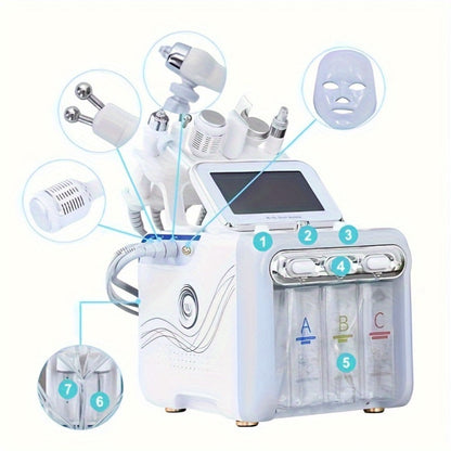 Hydrogen Oxygen Microbubble Facial Machine 6-in-1 / 7-in-1 – Dual Pump Deep Cleansing Skin Rejuvenation Beauty Device for Home Spa Use, Optional Face Mask Included