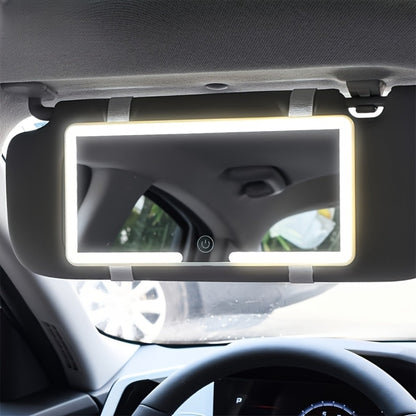 LED Car Visor Mirror Rechargeable – Ultra-Thin Vanity Mirror with 3 Light Modes (Daylight, Dashboard, Cockpit), Universal Fit for Cars, Trucks & SUVs, Gift for Women