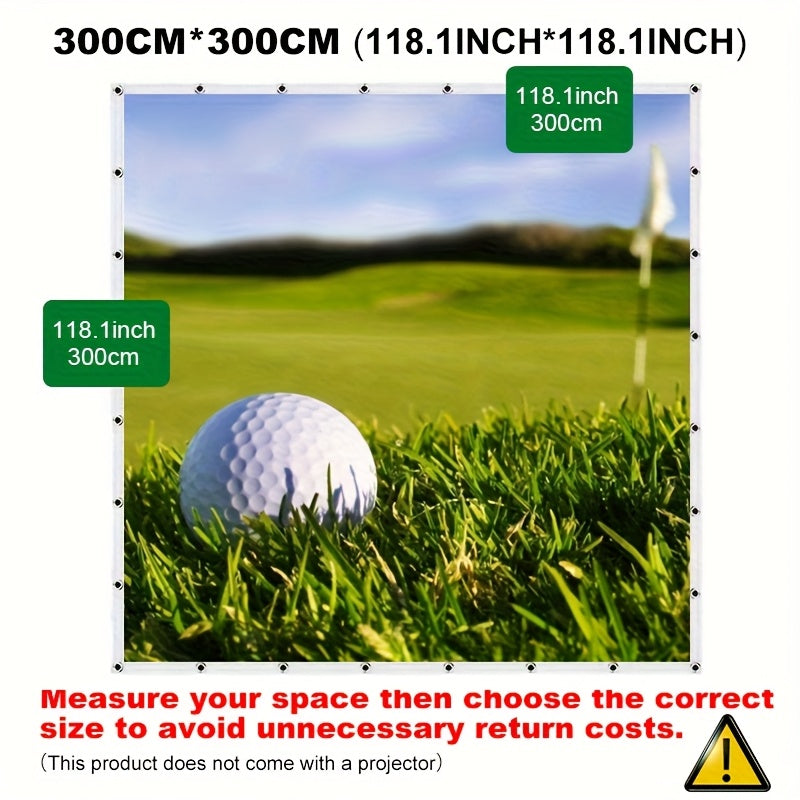 Golf Impact Screen 4K UHD – Ultra-Quiet 3D Golf Simulator Projector Screen, Wear-Resistant, Indoor Golf Training, 3 Sizes